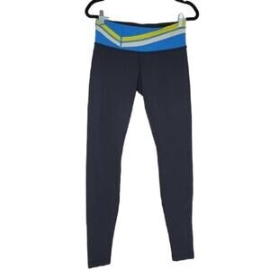 Lululemon Wunder Under Pant Full-On Luon Black Spring Leggings Reversible Size 6